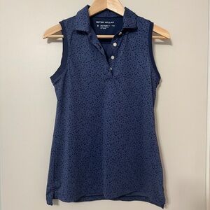 Peter Millar Women's Blue Sleeveless Polo Top